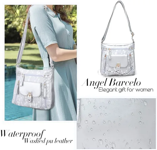 Vista 5 de Angel Kiss Bolsos cruzados bolsos de hombro y bolsos para mujer con múltiples bolsillos para uso diario suaves tamaño mediano