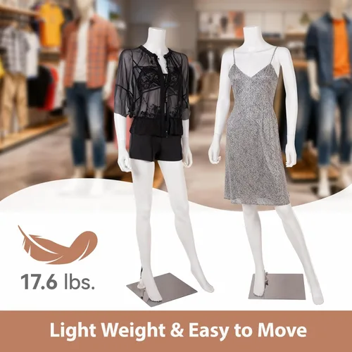 Vista 8 de Kinfant Maniquí femenino sin cabeza, maniquí femenino de cuerpo completo de 64 pulgadas de alto con base de metal estable, brazos