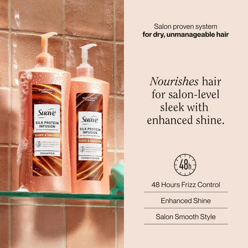 Vista 2 de Suave Silk Protein Infusion Acondicionador elegante y suave para cabello seco e inmanejable, antihumedad y control de encrespamiento 48 horas