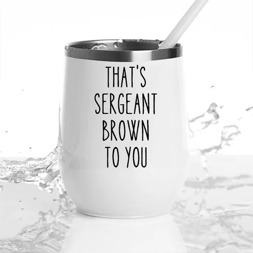 Vista 4 de Custom Sergeant Mug Gifts Cop Promotion Appreciation Coffee Ideal Police Officers 12oz Wine Tumbler Cup