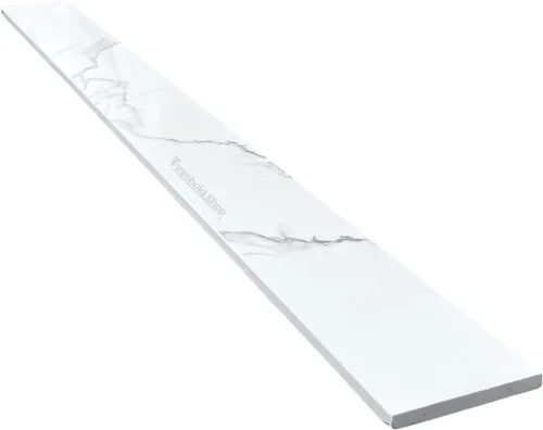 Vista 5 de Calacatta - Umbral de mármol diseñado para bordillo de ducha, protector contra salpicaduras de tocador de baño, alféizar de ventana, transición