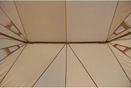 Vista 5 de Tienda de campaña de lona de algodón de 19.7 ft, 3 puertas, extra grande, impermeable, con orificio para estufa de techo, para 8-12 personas