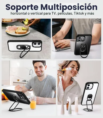 Vista 4 de Shields Up Funda para iPhone 11 con soporte, soporte de 2 vías, color negro