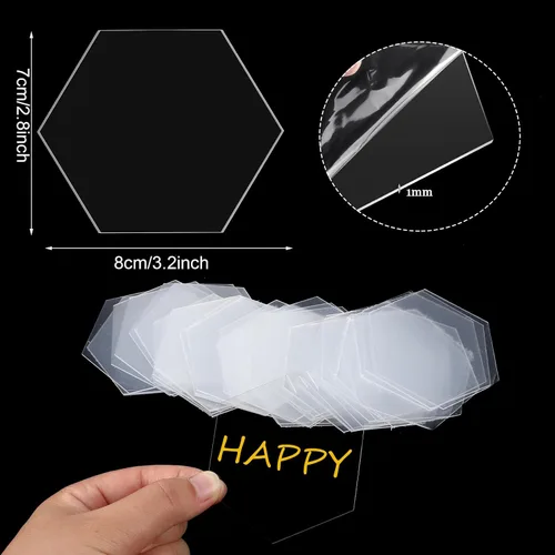 Vista 2 de Chunful - 120 tarjetas de acrílico transparente con nombre en blanco Tabla de asientos de número de mesa para banquete de boda, mesa de cena