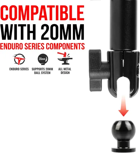 Vista 2 de Tackform Bola de aluminio de 0.787 in con orificio pasante de 1/4"-20 (0.236 in) Serie Enduro 20 No para uso con sistemas de bolas de tamaño B