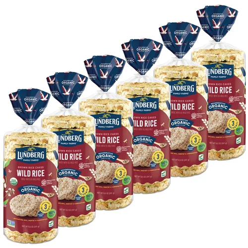 Vista 20 de Lundberg Tortas de arroz integral orgánico sin gluten ligeramente saladas- 8.5 oz