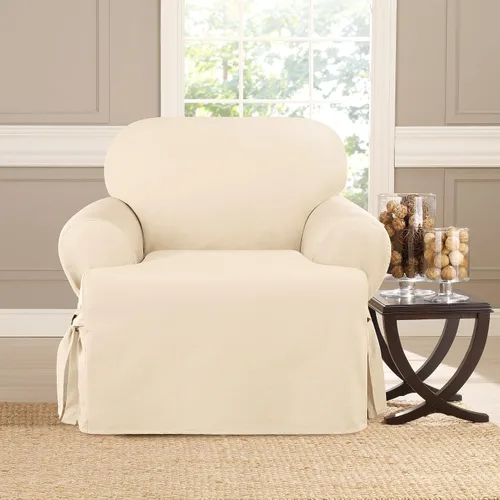 Vista 2 de SureFit Funda de cojín en T de algodón pesado para sillón de pato – Funda de una pieza, ajuste tejido relajado, 100% algodón, lavable a máquina