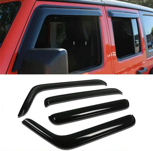 Vista 15 de 94243 Deflector original de ventana lateral protector contra la lluvia, montaje exterior, cinta inastillable, humo oscuro, 4 persianas para ventana