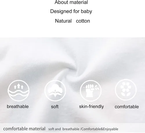 Vista 8 de pureborn Mameluco para bebé, paquete de 2 unidades, unisex, de algodón suave, de una pieza, para niños y niñas de 0 a 24 meses