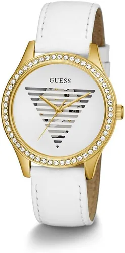 Vista 5 de Guess Reloj para mujer de 1.496 in - Correa blanca esfera blanca caja dorada