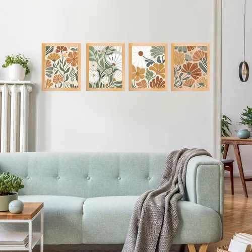 Vista 6 de Yeaqee Juego de 4 piezas de arte de diamantes, pintura de bricolaje para adultos, decoración estética de diamantes, decoración de habitación, lindas