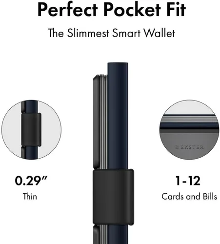 Vista 18 de Ekster Aluminum Cardholder Wallet for Men Metal Wallets with RFID Blocking Layer Slim & Minimalist Aluminum Wallet with Push Button for Quick