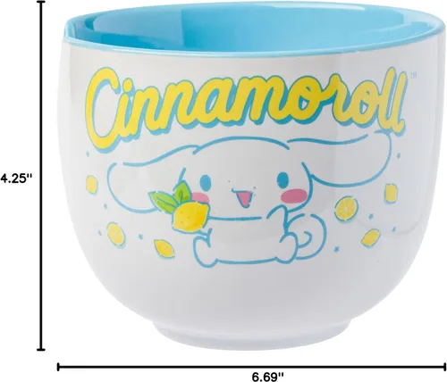 Vista 94 de Silver Buffalo Hello Kitty y sus amigos Chococat - Tazón de cerámica para ramen y arroz con palillos, patrón a cuadros, apto para microondas, 20