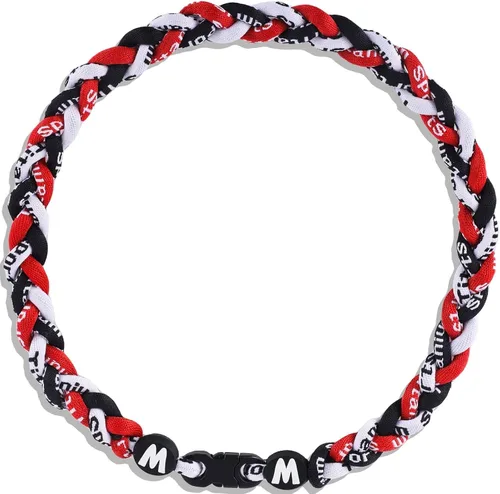 Vista 14 de Willtok Collar de béisbol prémium de 18 pulgadas con cuerda trenzada de nailon con diseño Tornado