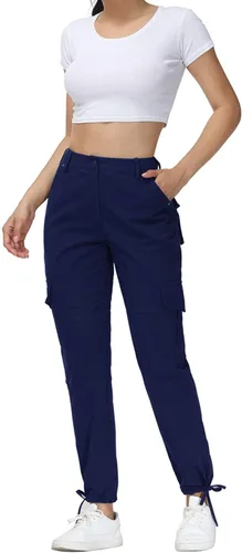 Vista 3 de Dafensi Cargo Pants for Women High Waisted Casual Joggers Pants Adjustable Waist Hiking Cargos with 6 Pockets