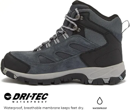 Vista 4 de HI-TEC Yosemite WP Mid Botas de senderismo impermeables para hombre, ligeras, transpirables, para el aire libre