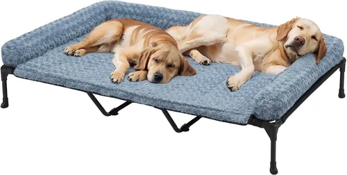 Vista 18 de Veehoo Cama elevada ortopédica para perro con cojín extraíble de felpa de rosa, 41 x 27 pulgadas, cama lavable para perro, cuna elevada