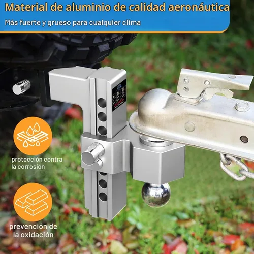 Vista 2 de Tlvuvmo Adjustable Drop Trailer Hitch Fits 2‑Inch Receiver 8 inch Rise/Drop