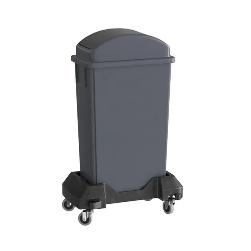 Vista 9 de Bote de basura Slim Jim negro de 23 galones con carrito