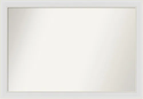 Vista 247 de Amanti Art Espejo de baño blanco para sobre el fregadero, 24 x 26 pulgadas, espejo rectangular blanco y blanco, marco de madera contemporáneo