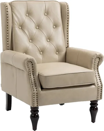 Vista 16 de Mid-Century - Silla de ala alta, moderna silla decorativa de tela con mesa auxiliar de madera maciza, sofá individual de ocio para sala de estar