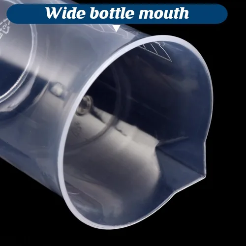 Vista 6 de 6 vasos de plástico de laboratorio de 3.4 fl oz, tazas medidoras transparentes con escala graduada y boquilla de vertido para experimentos