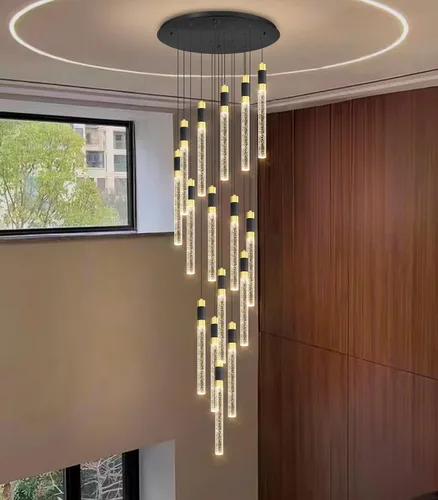 Vista 10 de Iluminación colgante moderna de 3 luces LED de cristal para isla de cocina, luz colgante regulable con control remoto 3000K-6000K para comedor sobre