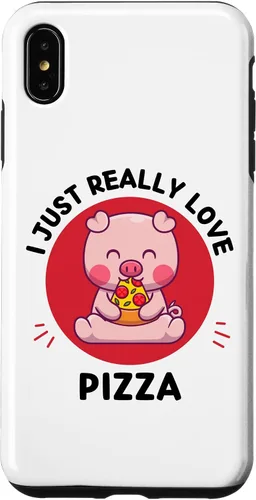Vista 7 de iPhone 15 Kawaii Cute Pig I Just Really Love Pizza Lover Case