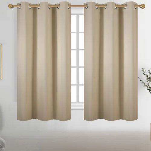 Vista 159 de Diraysid Cortinas opacas beige con ojales para dormitorio, con aislamiento térmico, cortinas de oscurecimiento de habitación, 38 x 54 pulgadas, 2