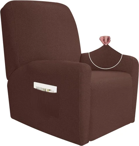 Vista 8 de JIVINER Fundas súper elásticas para sillas reclinables, de elastano, suave, con bolsillos, protector de muebles reclinables