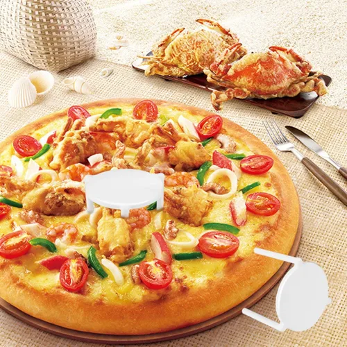 Vista 5 de Toyvian 100pcs soporte blanco plástico pizza trípode pila para restaurante contenedor pizza cajas