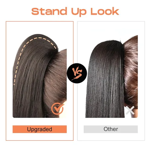 Vista 3 de SEIKEA Extensión versátil de cola de caballo con cordón, 18 pulgadas de largo, ondulado, con clip de varias capas, extensiones de cabello de cola