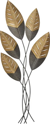 Vista 2 de Deco 79 Decoración de pared de hojas de metal, 17 x 2 x 43 pulgadas, color dorado