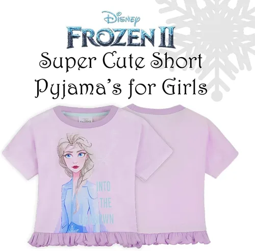 Vista 6 de Disney Conjunto de pijama para niñas, ropa de dormir de verano de La Bella y la Bestia, Rey León, Princesa, Stitch PJs de 2 piezas