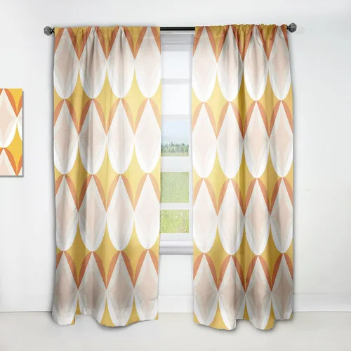 Vista 18 de DesignQ Cortinas con patrón hexagonal retro IX para dormitorio, cortinas para sala de estar, cortinas con aislamiento térmico, panel individual, 52
