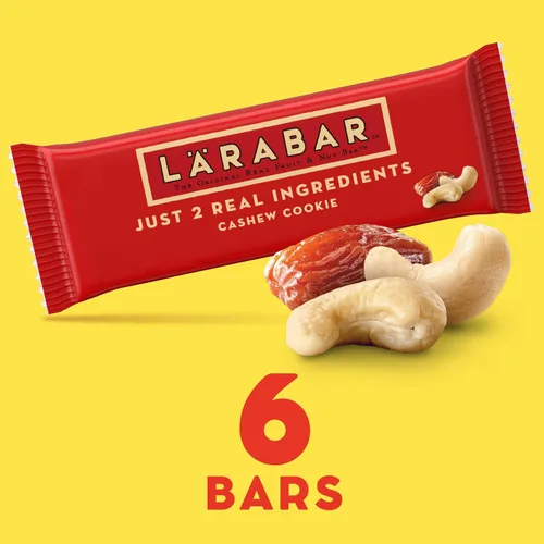 Vista 3 de Larabar Galletas de anacardo, barras de frutas y nueces, sin gluten y veganas, 10.2 onzas, 6