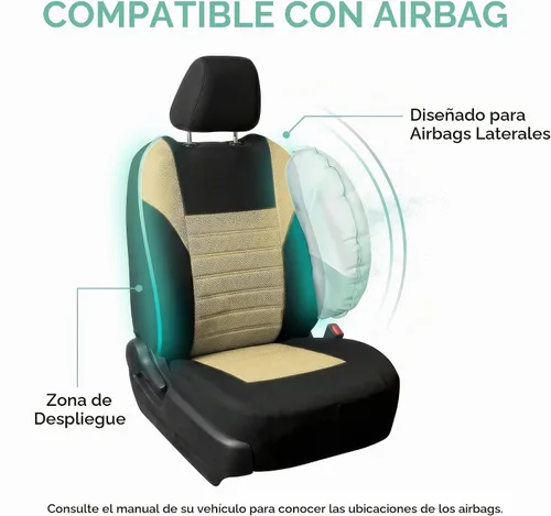Vista 4 de FH Group Juego de fundas de asiento delantero de automóvil con malla de aire 3D premium, fundas de asiento delanteras, accesorios interiores