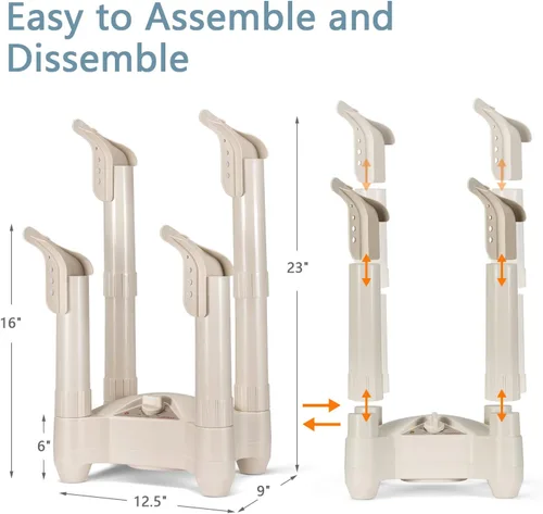 Vista 7 de COSTWAY Secador de zapatos, secador de botas y calentador con temporizador de 0 a 180 minutos, protección contra sobrecalentamiento, secado rápido