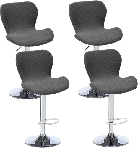 Vista 12 de Juego de 2 fundas para sillas de bar de altura de mostrador, fundas elásticas para taburetes de bar giratorios de jacquard, fundas protectoras