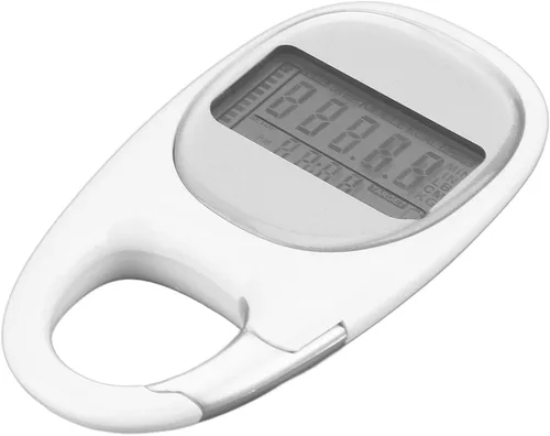 Vista 7 de Contador de pasos, podómetro 3D para caminar con clip, modo de ahorro de energía, pantalla LCD transparente, mosquetón simple, podómetro
