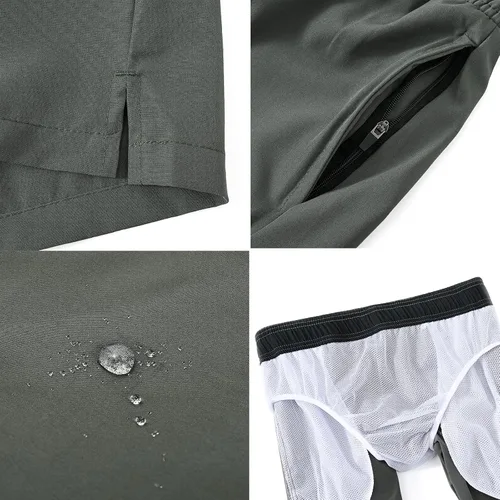 Vista 5 de Traje de baño para hombre, para gimnasio, atletismo, entrenamiento, correr, deportes, golf, descanso, ropa casual de verano y playa