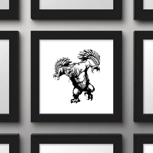 Vista 2 de Trends International Gallery Pops Dungeons & Dragons - Arte de pared clásico de Owlbear, versión enmarcada negra, 12 x 12 pulgadas Versión con marco