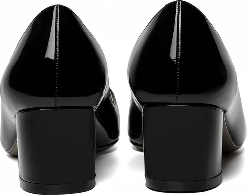 Vista 4 de AMBELIGHT Zapatos de tacón bajo grueso para mujer, con puntera puntiaguda, de 2 pulgadas