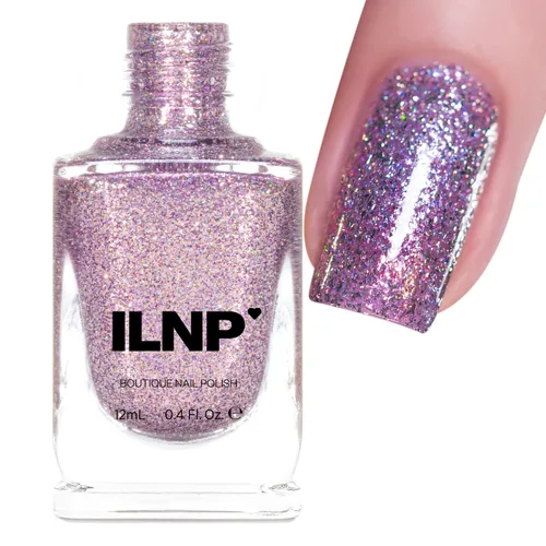 Vista 7 de ILNP Elsa - Esmalte de uñas holográfico resplandeciente azul claro helado