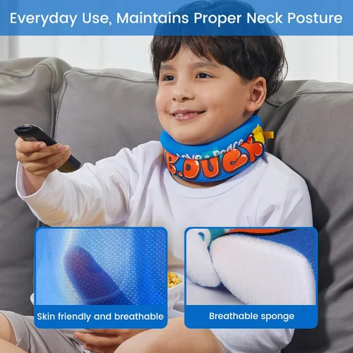 Vista 2 de Velpeau Soporte de cuello suave para corrección de postura, evita la cabeza hacia adelante para niños, adolescentes, niños y niñas, cuello cervical