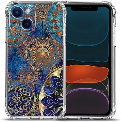 Vista 15 de Funda para iPhone 12, diseño de mariposas azules, rosas, protección contra caídas, a prueba de golpes, TPU de cuerpo completo, resistente a