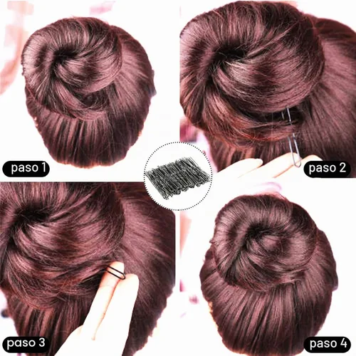 Vista 4 de sevensun - 100 horquillas para el cabello en forma de U, con caja de almacenamiento, (2.4 pulgadas), color negro