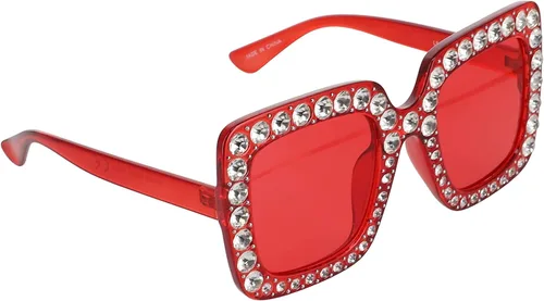 Vista 7 de Gafas de sol de gran tamaño con marco cuadrado con diamantes de imitación para mujer