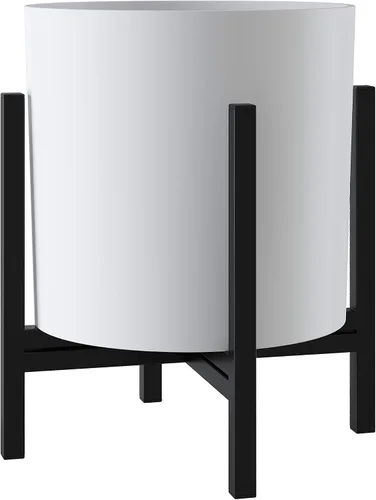 Vista 8 de FaithLand Soporte para plantas de mediados de siglo para interiores y exteriores (sin maceta de 8 pulgadas), soporte de metal para macetas, soporte