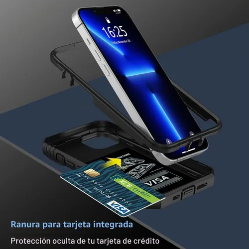 Vista 4 de Korecase Diseño para iPhone 12 Pro Max Kickstand Funda con cubierta de cámara de grado militar Caída de doble capa de cuerpo completo Protección a